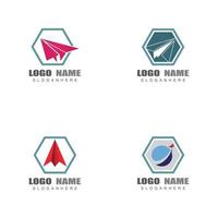 logotipos de aviones de papel vector