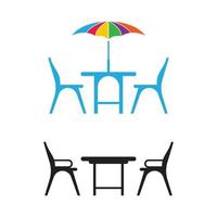 Table chair logo images illustration set vector