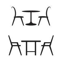 Table chairs logo images illustration set vector