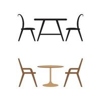 Table chair logo images illustration set vector