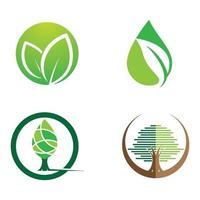 conjunto de diseño de imágenes de logotipo de árbol vector