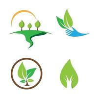 conjunto de ilustraciones de imágenes de logotipo de ecología vector