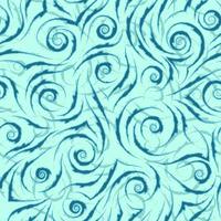 Stock seamless vector pattern of blue flowing lines with torn edges on a turquoise background.