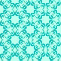 Seamless vector pattern of floral and abstract elements of turquoise color of a round shape on a sea background.