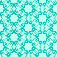 Seamless vector pattern of floral and abstract elements of turquoise color of a round shape on a sea background.