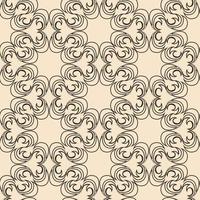Seamless vector texture of color elements and abstract round shape of dark color on a beige background in linear style.