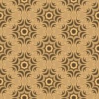 Seamless vector texture of floral and abstract round shape swamp color elements on brown backdrop.