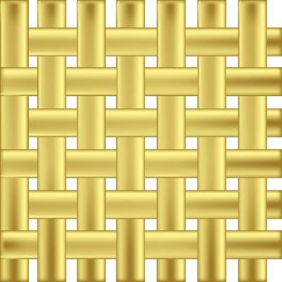 Vector interwoven of gold ribbons pattern isolated on white background.