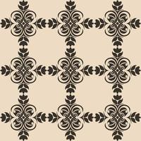 Seamless Pattern of abstract elements or butterflies and leaves with black flowers on a brown background. vector