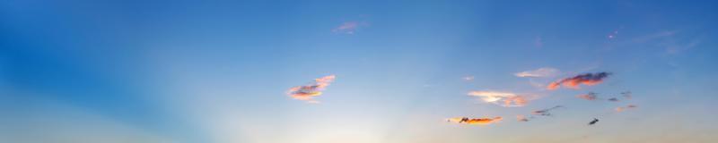 Dramatic panorama sky with cloud on sunrise and sunset time. Panoramic image. photo