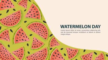 Watermelon day designs with slices vector