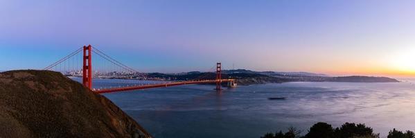 Panorama view of Golden Gate bridge, San Francisco, USA photo