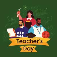 Happy Teacher's Day Design in Flat Style vector