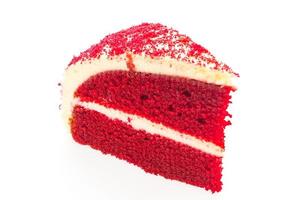 Red velvet cake isolated on white background photo
