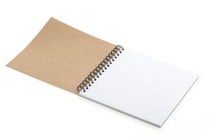 cuaderno en blanco aislado foto