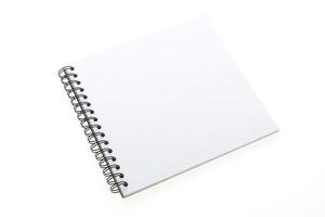 cuaderno en blanco aislado foto