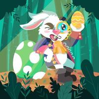 The Bunny of Eggs Hunter vector