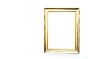 Gold frame isolated on white background photo