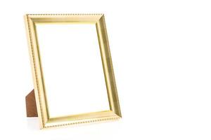 Gold frame isolated on white background photo