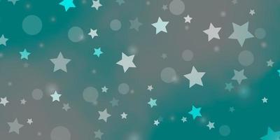 Light Blue, Green vector texture with circles, stars.