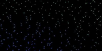 Dark Blue, Green vector background with colorful stars.