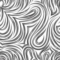 Seamless vector monochrome texture of smooth lines with sharp ends in the form of loops and corners isolated on a white background.