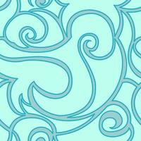 Seamless vector turquoise pattern of spirals and waves. Texture for textile and packaging.