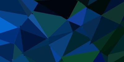 Dark blue, green vector triangle mosaic design.