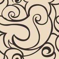 Seamless beige vector pattern of spirals and waves. Texture for textile and packaging.