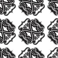 Black seamless vector pattern from geometric and abstract elements isolated on a white background. Tile texture with a pattern for prints or packaging