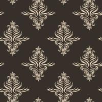 Beige vector seamless pattern. Texture for fabrics or packaging in brown color with floral elements