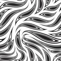 Seamless black vector pattern of cut smooth stripes or brush strokes. Flowing abstract texture for prints, textile