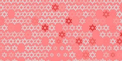 Light red vector backdrop with virus symbols.