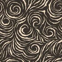 Seamless vector brown pattern of smooth lines with torn edges in the form of corners and spirals. Dark texture for finishing fabrics or wrapping paper in pastel colors.