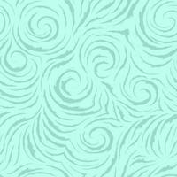 Seamless vector turquoise pattern of smooth lines with torn edges in the form of circles and spirals. Texture for finishing fabrics or wrapping paper in pastel colors on a sea background. Ocean and waves.