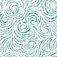 Seamless vector turquoise pattern of broken lines in the form of circles and spirals. Blue texture for finishing fabrics or wrapping paper on a white background