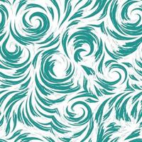 Seamless vector turquoise pattern of smooth lines in the form of circles and spirals. Texture for finishing fabrics or wrapping paper in pastel colors on a white background. Ocean and waves.