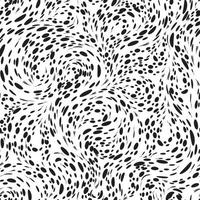 patrón de vector monocromo transparente para decorar telas o papel de puntos o círculos que giran en forma de bucles y espirales