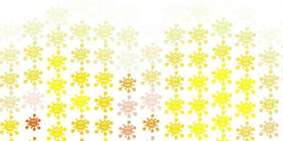 Light Red, Yellow vector pattern with coronavirus elements.