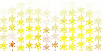 Light Red, Yellow vector pattern with coronavirus elements.