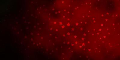 Dark Green, Red vector background with small and big stars.