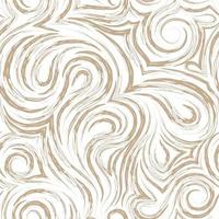 Abstract vector seamless pattern in pastel colors from torn lines in the form of spirals of loops and curls. Texture for decoration of fabrics or wrappers in beige color isolated on white background.