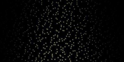 Dark Green, Yellow vector background with small and big stars.