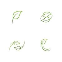 Green leaf  nature element vector logo design