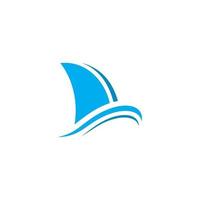icono del logotipo de velero, rompiendo el agua vector