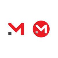 Letter M line logo design.minimal monochrome monogram symbol vector