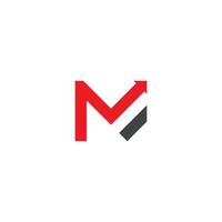 Letter M line logo design.minimal monochrome monogram symbol vector