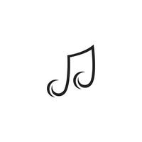 Ilustración de vector de icono de melodía, música, plantilla de icono de nota de melodía