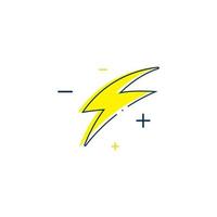 lightning flash icon outline . line lightning flash icon isolated on white background. vector