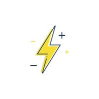 lightning flash icon outline . line lightning flash icon isolated on white background. vector